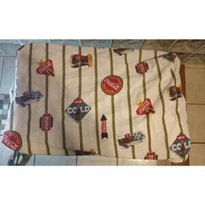 Vintage Coca Coca King Size Fitted Sheet Excellent Condition Fast Free Shipping